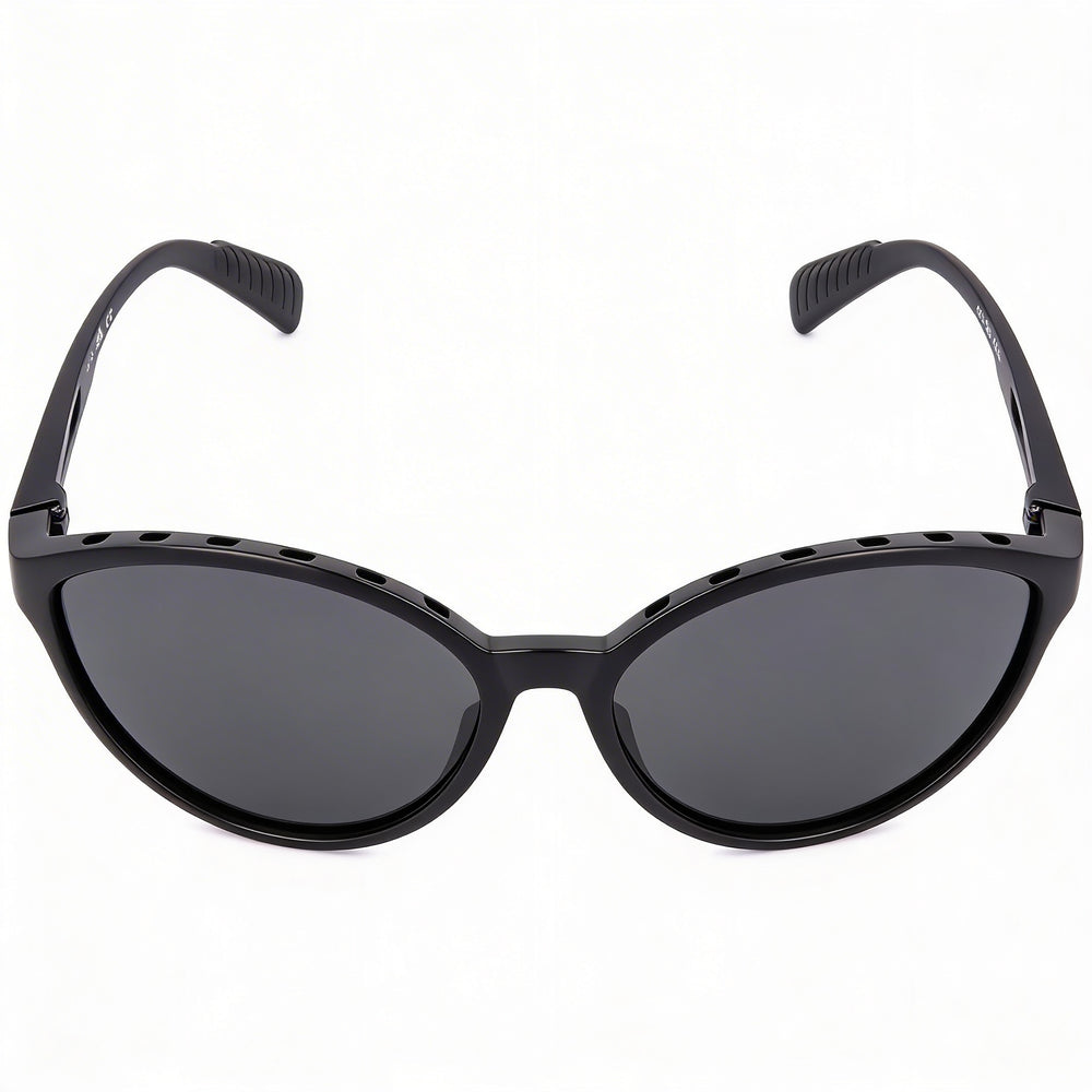 Adidas Sp0012 Women's Shiny Black Plastic Frame Grey Gradient Lenses UV Protection 61-16-125