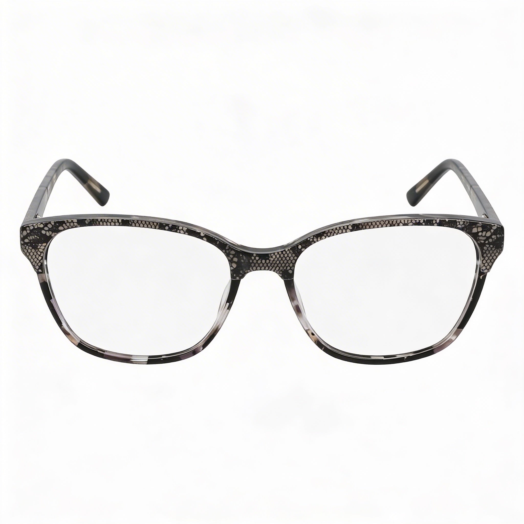 BEBE Bb5220 Gafas ópticas para hombre con montura de acetato de primera calidad, color Jet Lace, 55 mm de ancho de lente, Photo 2