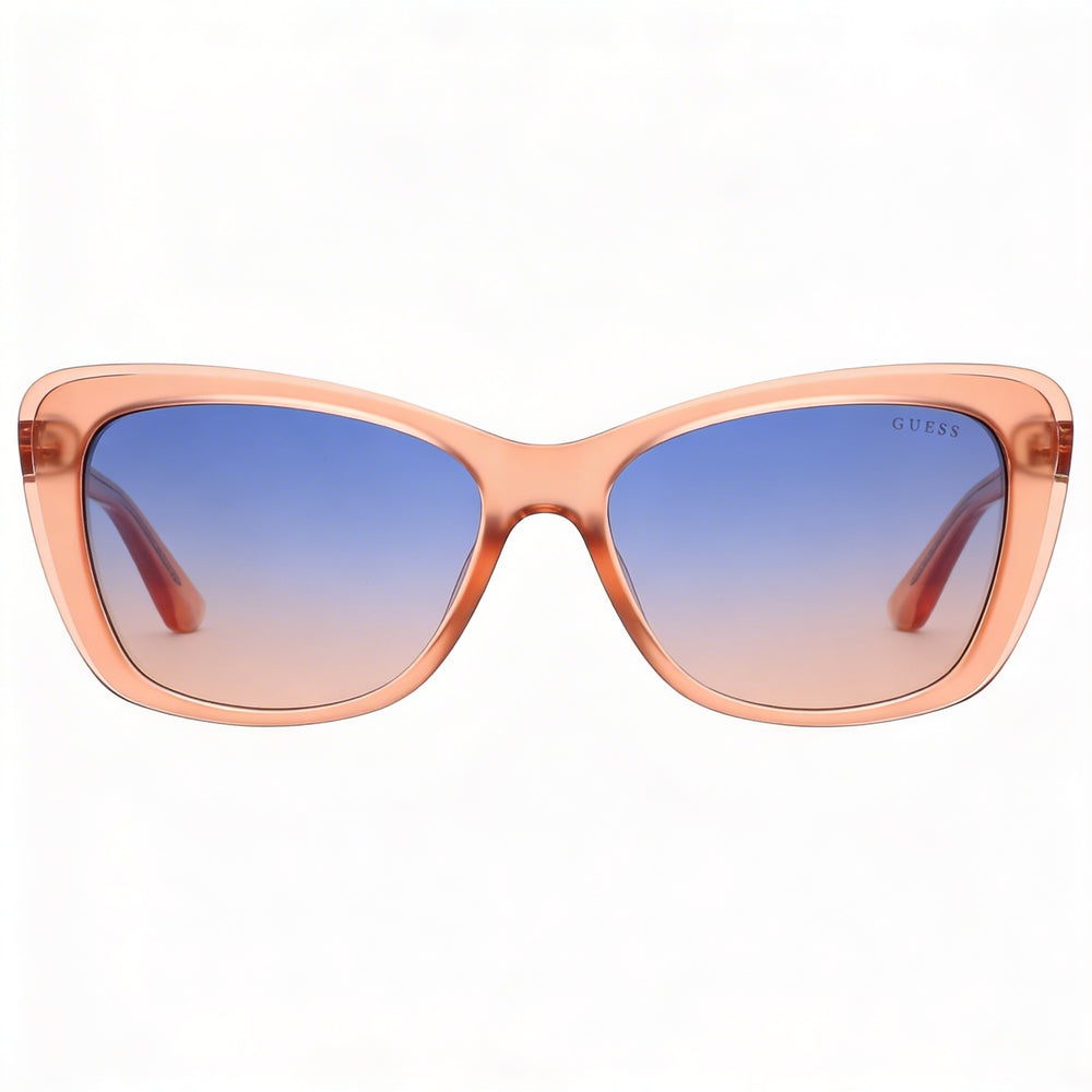 Guess GU7774 Women's Cat Eye Pink Gradient Blue Plastic Sunglasses with Gradient Blue Lenses & 100% UV Protection 55mm