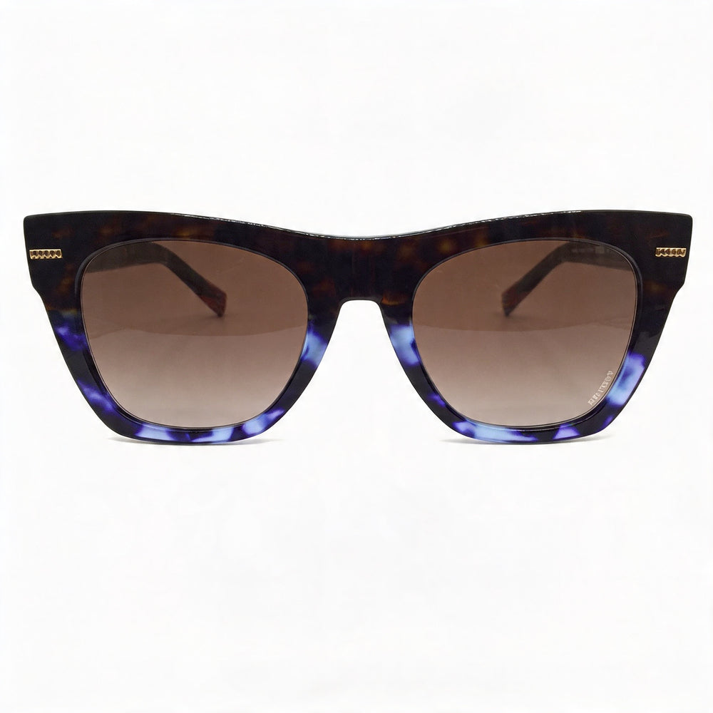 M Missoni Casual Women's Acetate Frame Sunglasses with Havana Shaded Brown Gradient Lenses, UV Protection, 51mm