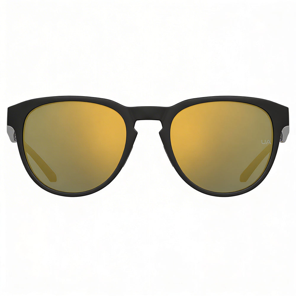 Under Armour Classic Men's Black Multilayer Gold Frame Multilayer Gold Lens ECO CO-POLYESTER UV Protected Sunglasses 53mm