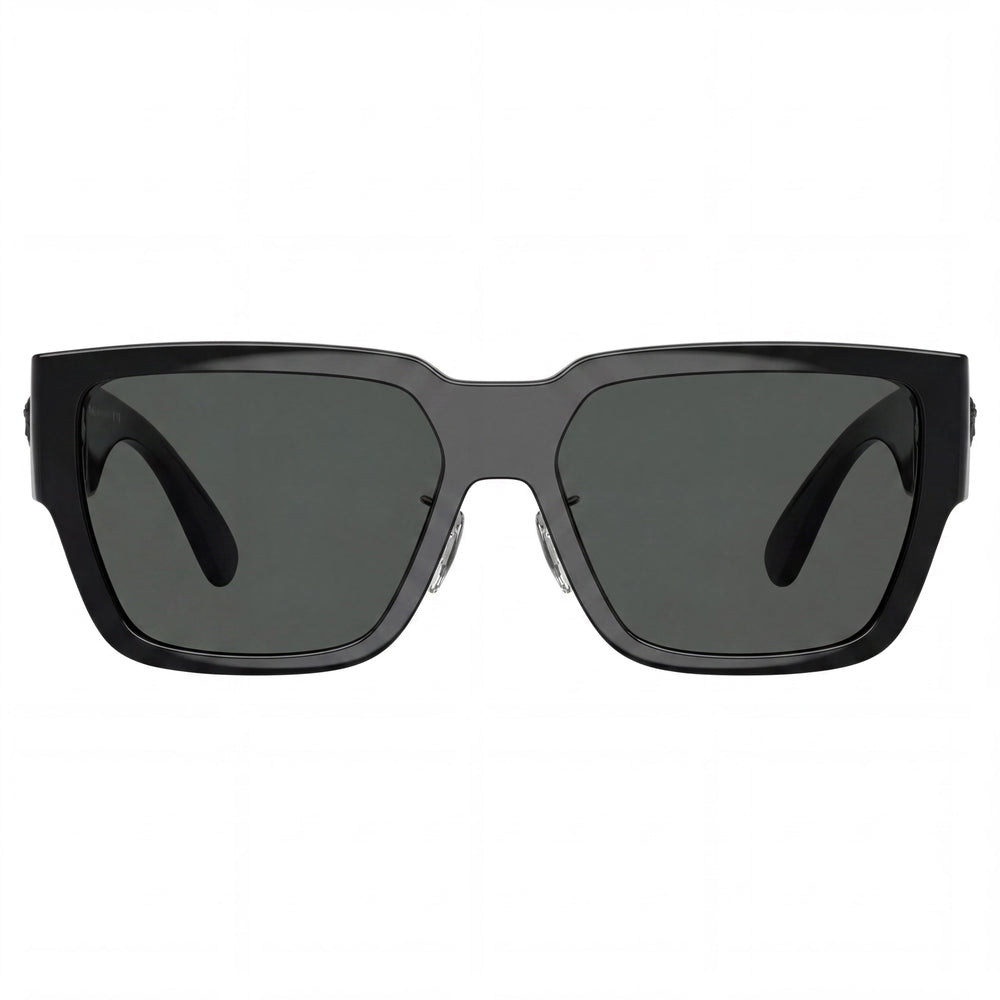 Gafas de sol unisex Versace Ve 4483d rectangulares de montura completa con protección UV, negras, gris oscuro 57-16-140