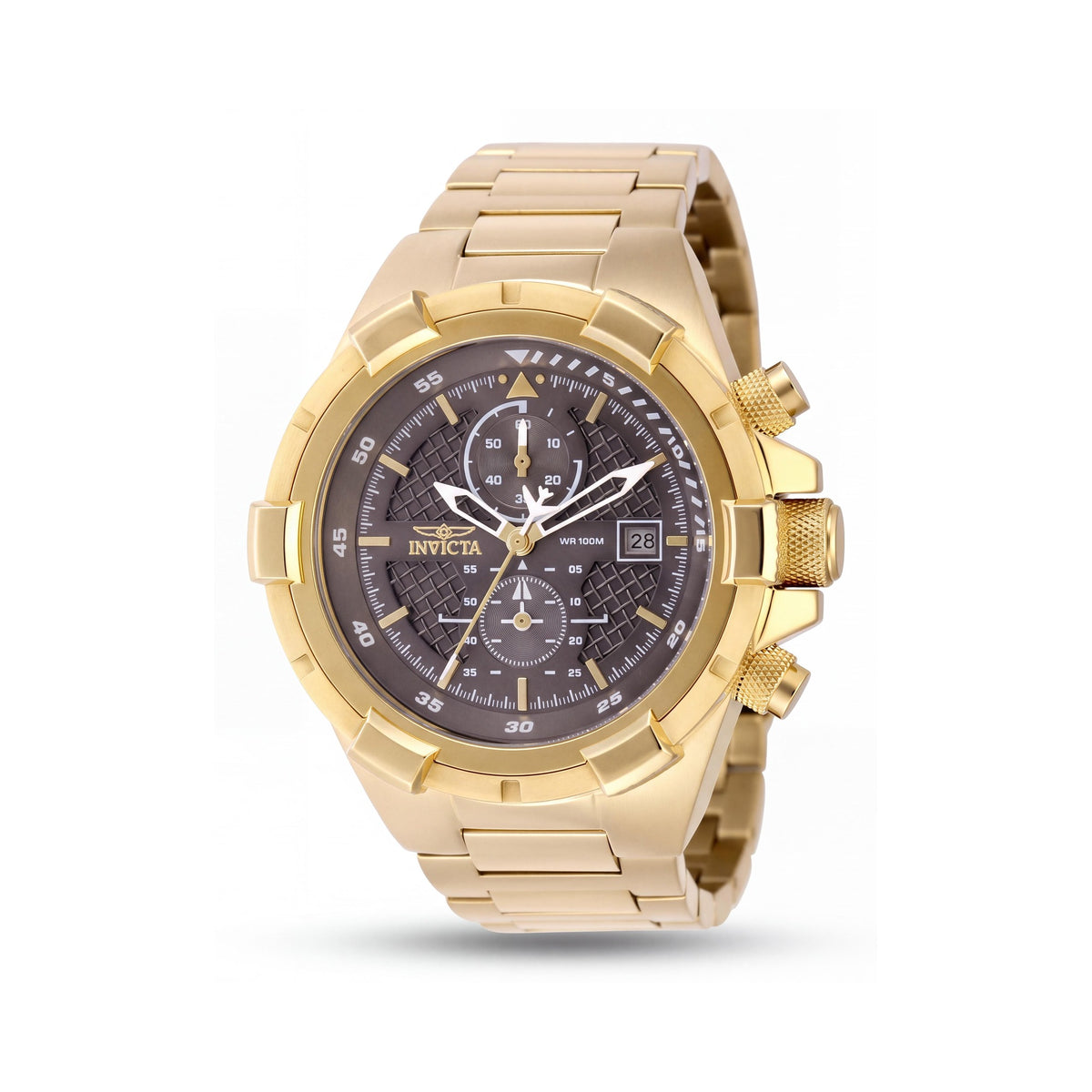 Invicta Aviator 49254 Modern Unisex Gold Stainless Steel Grey Dial Quartz Watch 50mm, Photo 1
