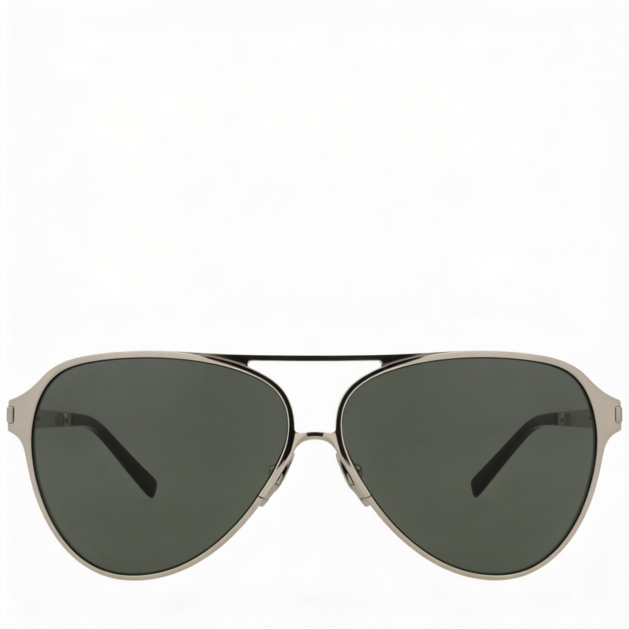Gafas de sol clásicas unisex Yves Saint Laurent con montura gris plata, doble puente, lentes grises finas, protección UV, 62 mm, Photo 2