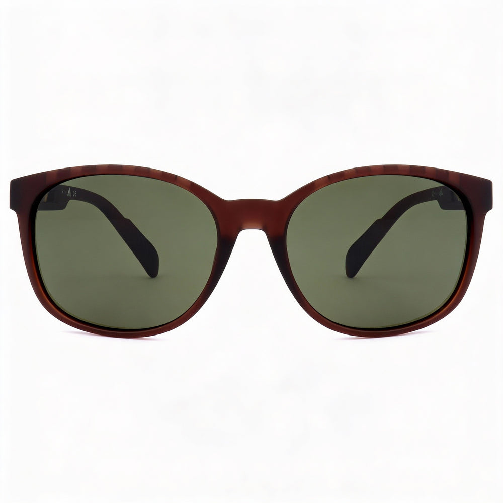 adidas Classic Unisex Matte Dark Brown Plastic Frame Green Polycarbonate UV Protection Sunglasses 58mm
