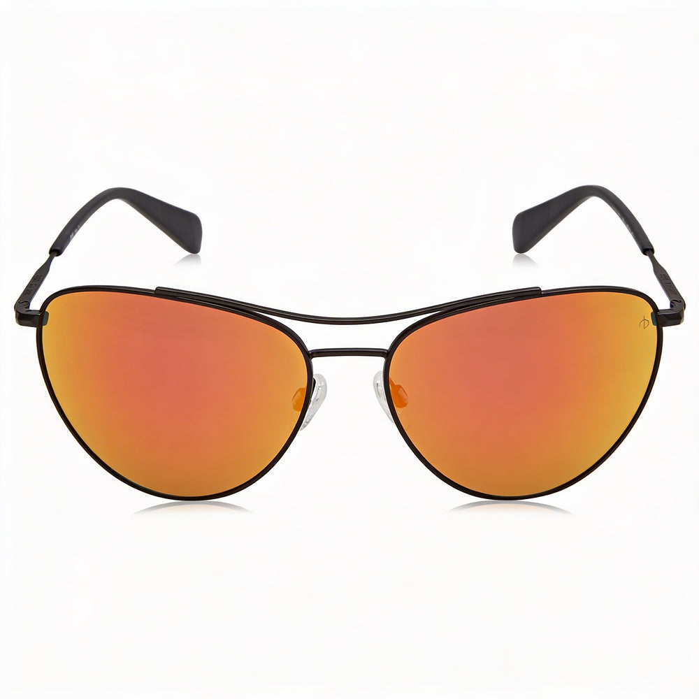 rag & bone Women's Casual Pilot Stainless Steel Matt Black Sunglasses Orange Multilayer 58-16-140
