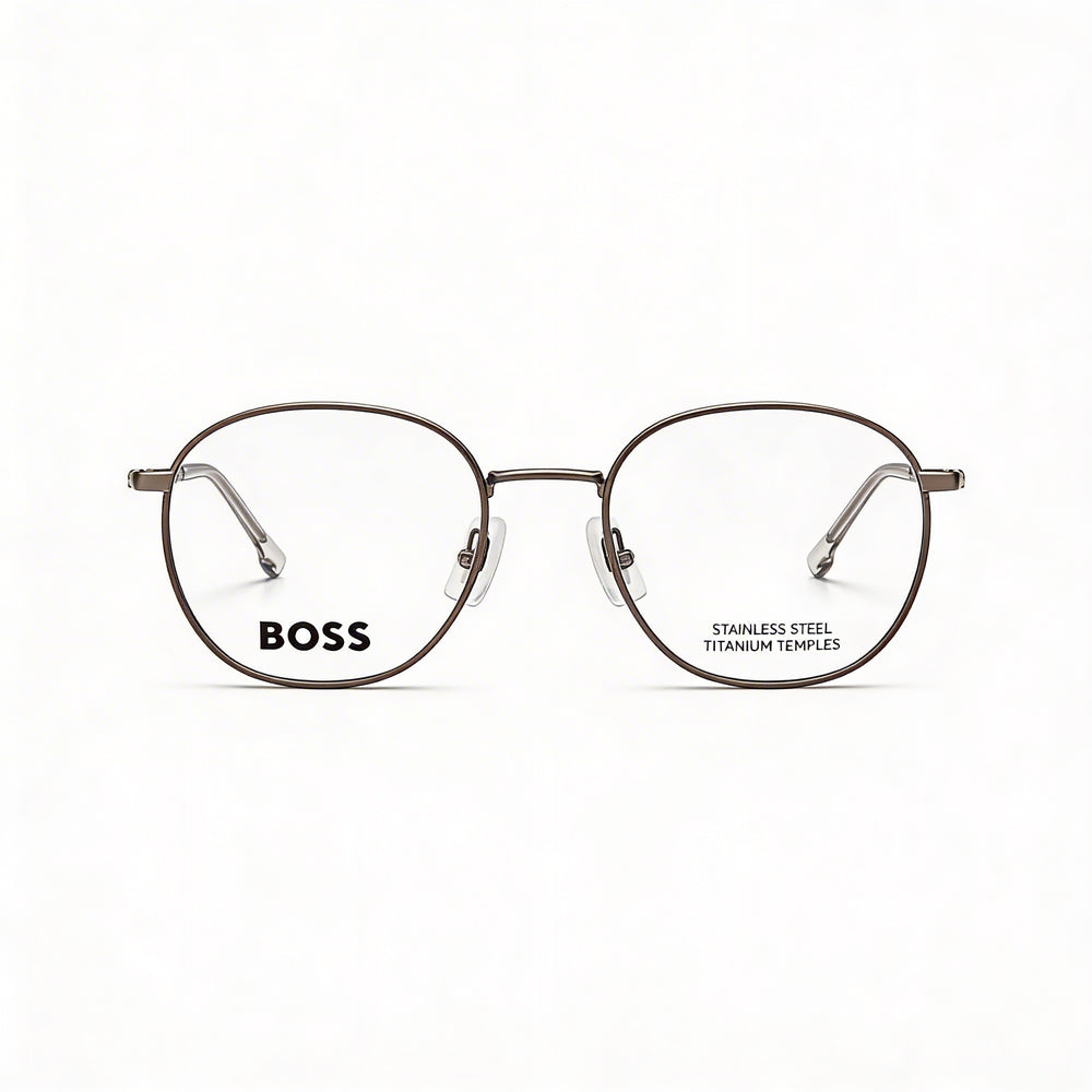 Gafas Hugo Boss 1415 para hombre, con montura de metal, color rutenio oscuro mate, lentes de 55 mm
