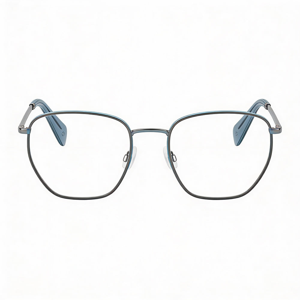 Gafas graduadas Rag &amp; Bone Rnb 7018 para mujer con montura de metal rutenio oscuro y lentes transparentes (52-19-145 mm)