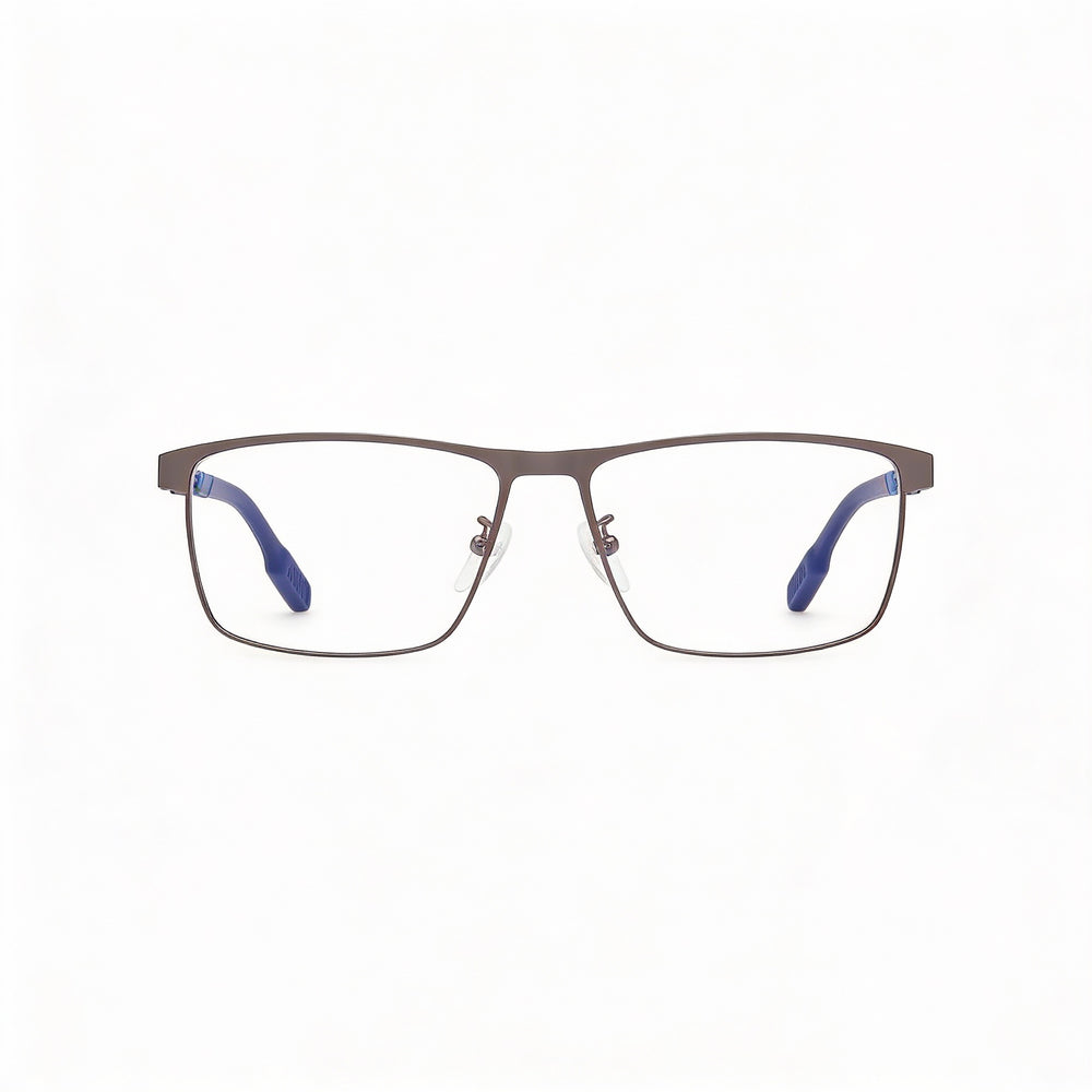Gafas unisex adidas MODERNO con montura metálica mate en tono bronce y lentes transparentes (ancho de lente de 56 mm)
