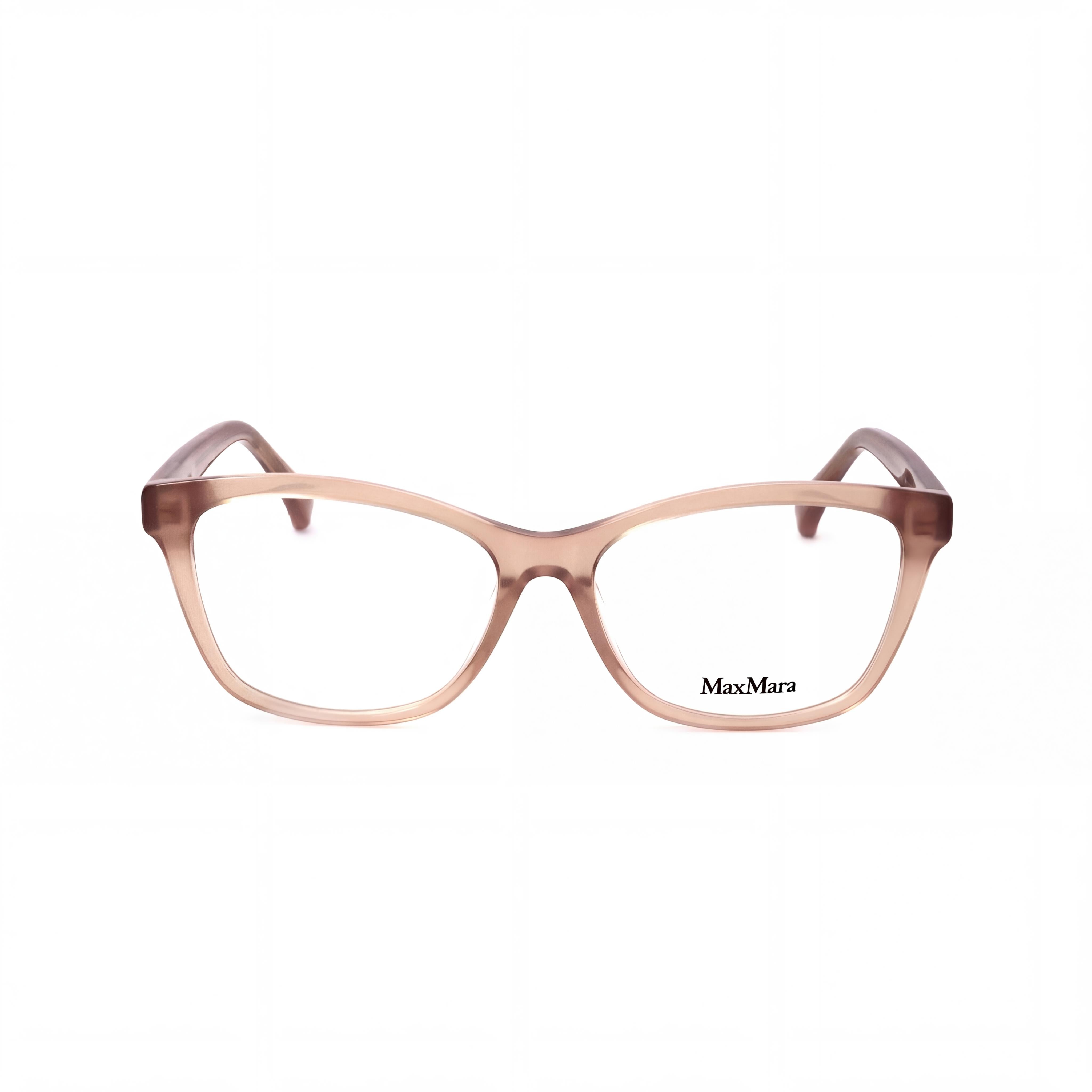 Gafas de plástico pantografiadas MaxMara MM 5032 para mujer, transparentes marrón claro, 54 mm, Photo 2