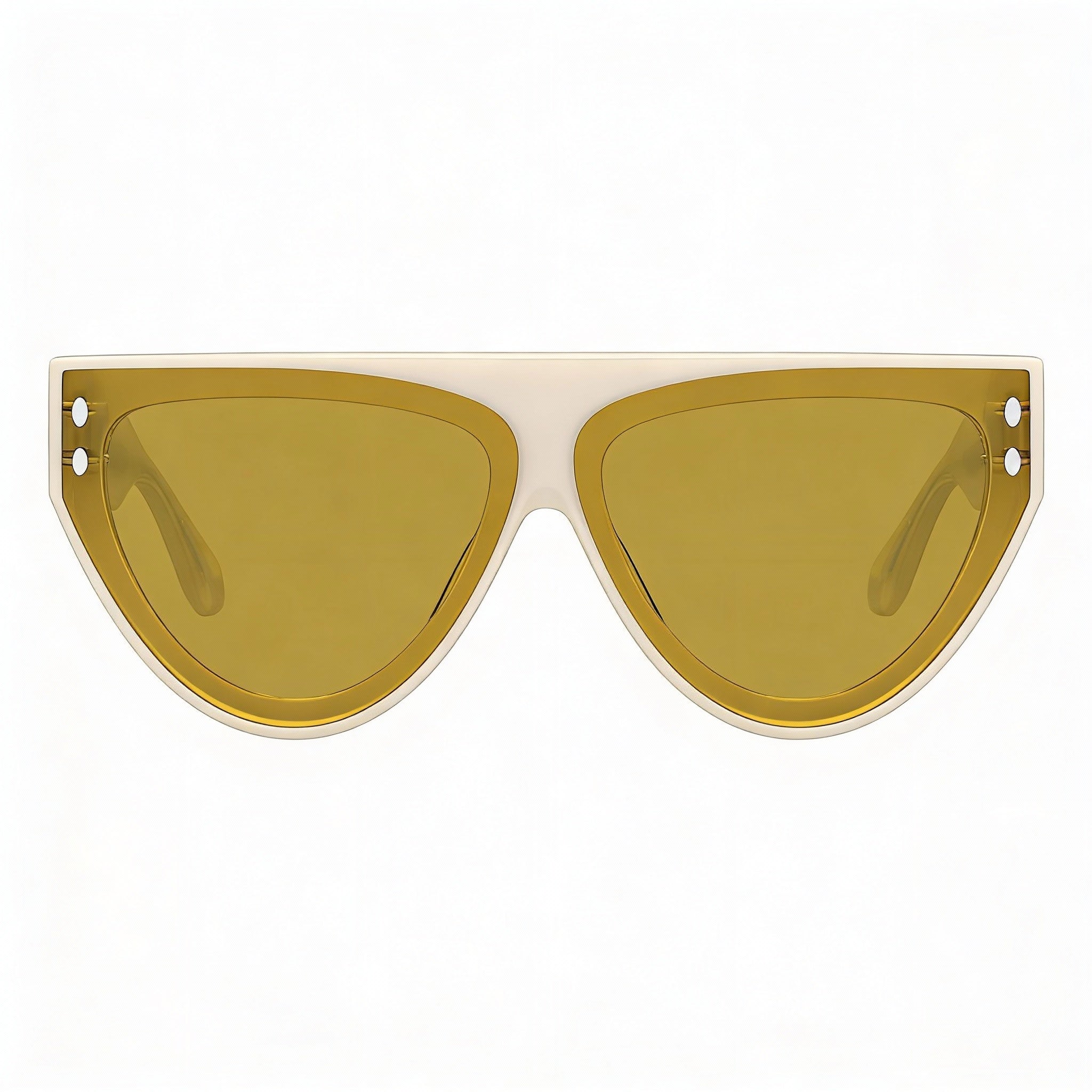 Gafas de sol unisex de acetato no polarizadas Isabel Marant, montura marfil, lentes amarillas, 69-07-145, Photo 2