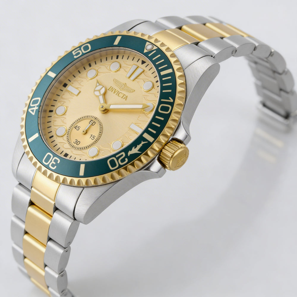 Invicta Pro Diver 49425 Men's Quartz Silver Stainless Steel Watch with Gold Dial 43mm