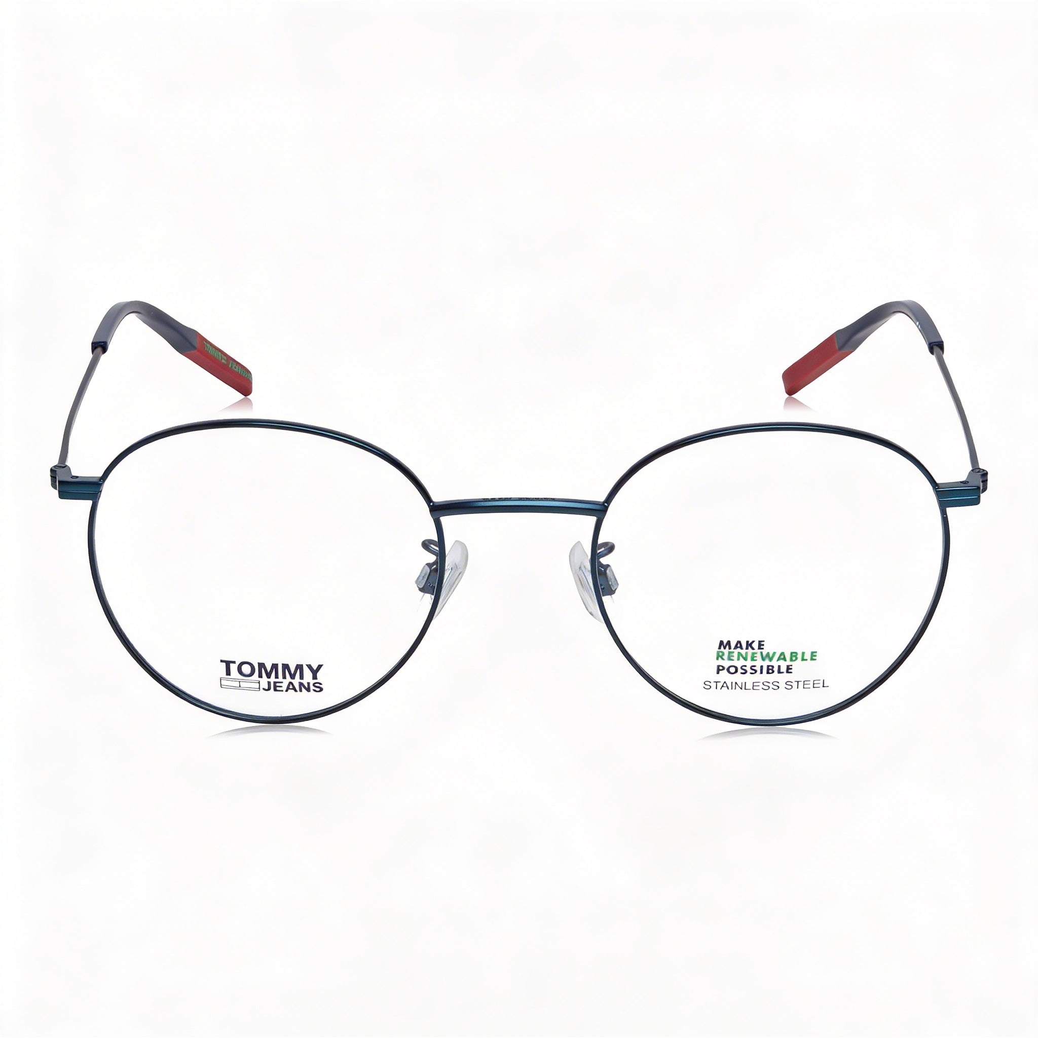 Gafas unisex modernas Tommy Hilfiger con montura de acero aleado y lentes de policarbonato azul mate, lente de 50 mm, Photo 1