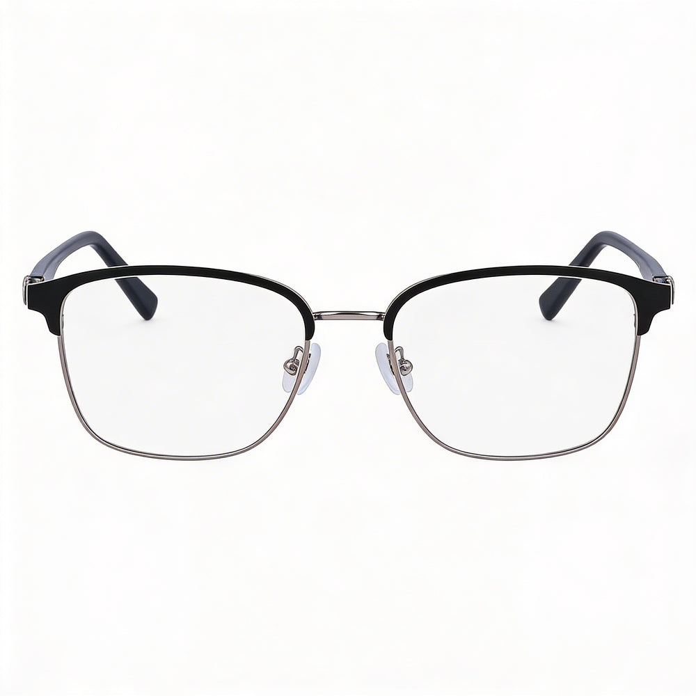 Salvatore Ferragamo SF2225 Modern Unisex Rectangular Ruthenium Black Alloy Steel Eyeglasses 53mm