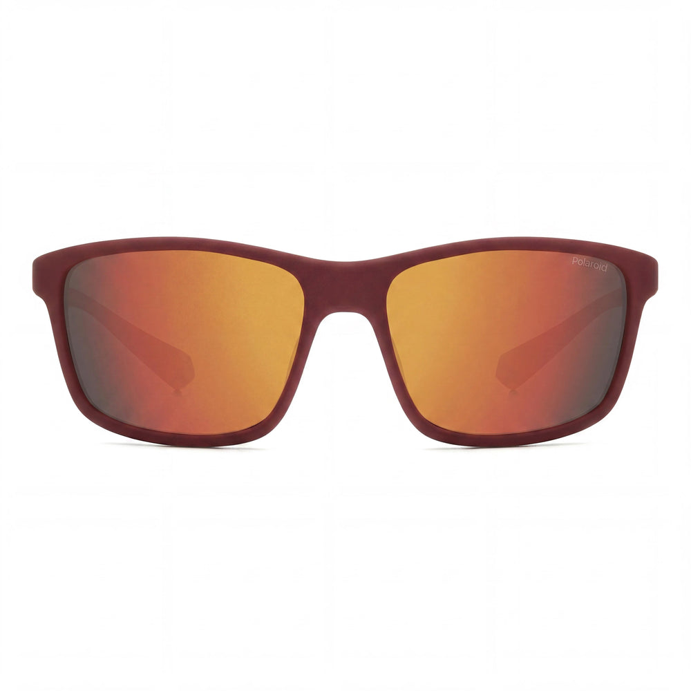 Polaroid Men's Casual Sunglasses with Matte Red Rubber Frame and Polarized Polycarbonate Lenses 58mm