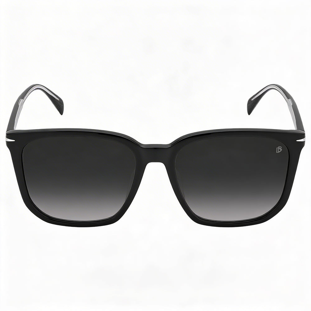 David Beckham Db 1071/F/S Men's Black Acetate Rectangular Dark Grey Shaded UV Protection Sunglasses 57mm