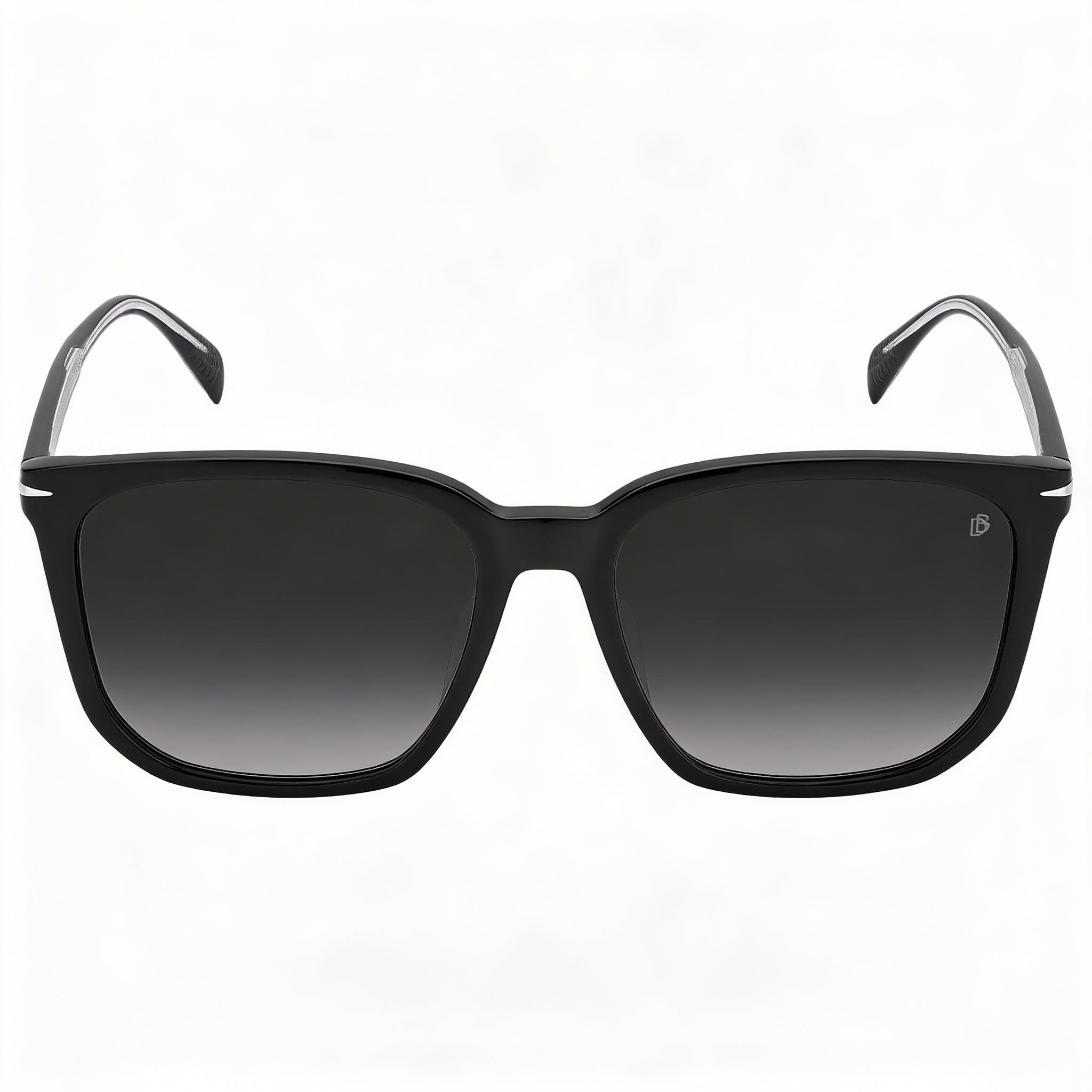 Gafas de sol David Beckham Db 1071/F/S para hombre, rectangulares, de acetato negro, color gris oscuro, con protección UV, 57 mm, Photo 2