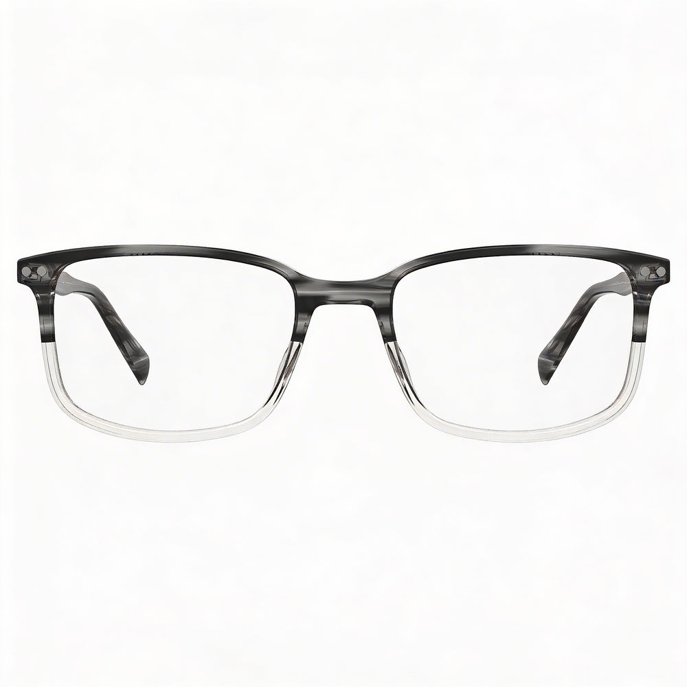 Levi's LV 5019 Men's Rectangle Polymethyl Methacrylate Eyeglasses Transparent White Grey Horn 54-19-145