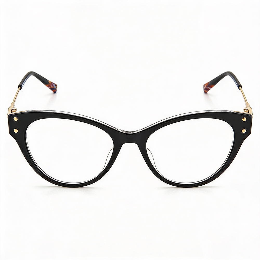 Gafas de sol modernas Missoni para mujer, montura de poliamida negra, lentes de policarbonato negras, 52 mm