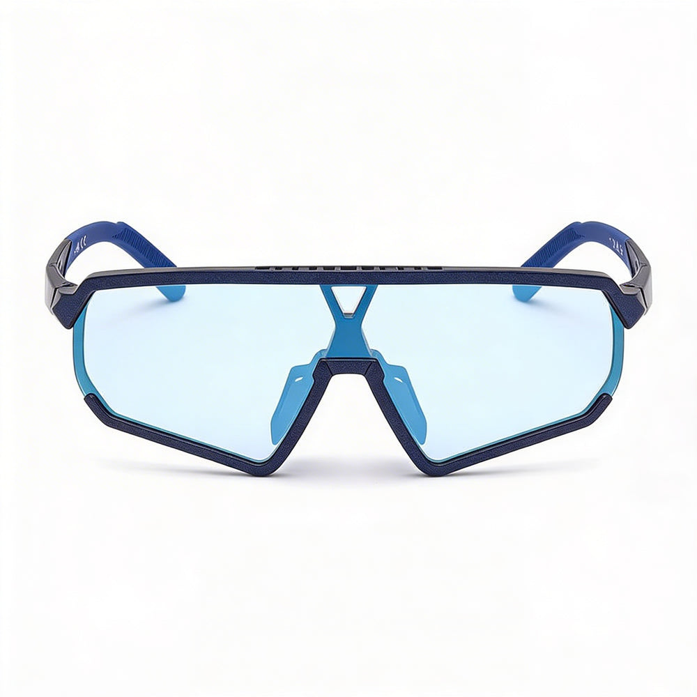 Adidas Contemporaneo Men's Blue Plastic Shield Blue Mirrored Photochromic Non-Polarized UV Protection Sunglasses 58mm