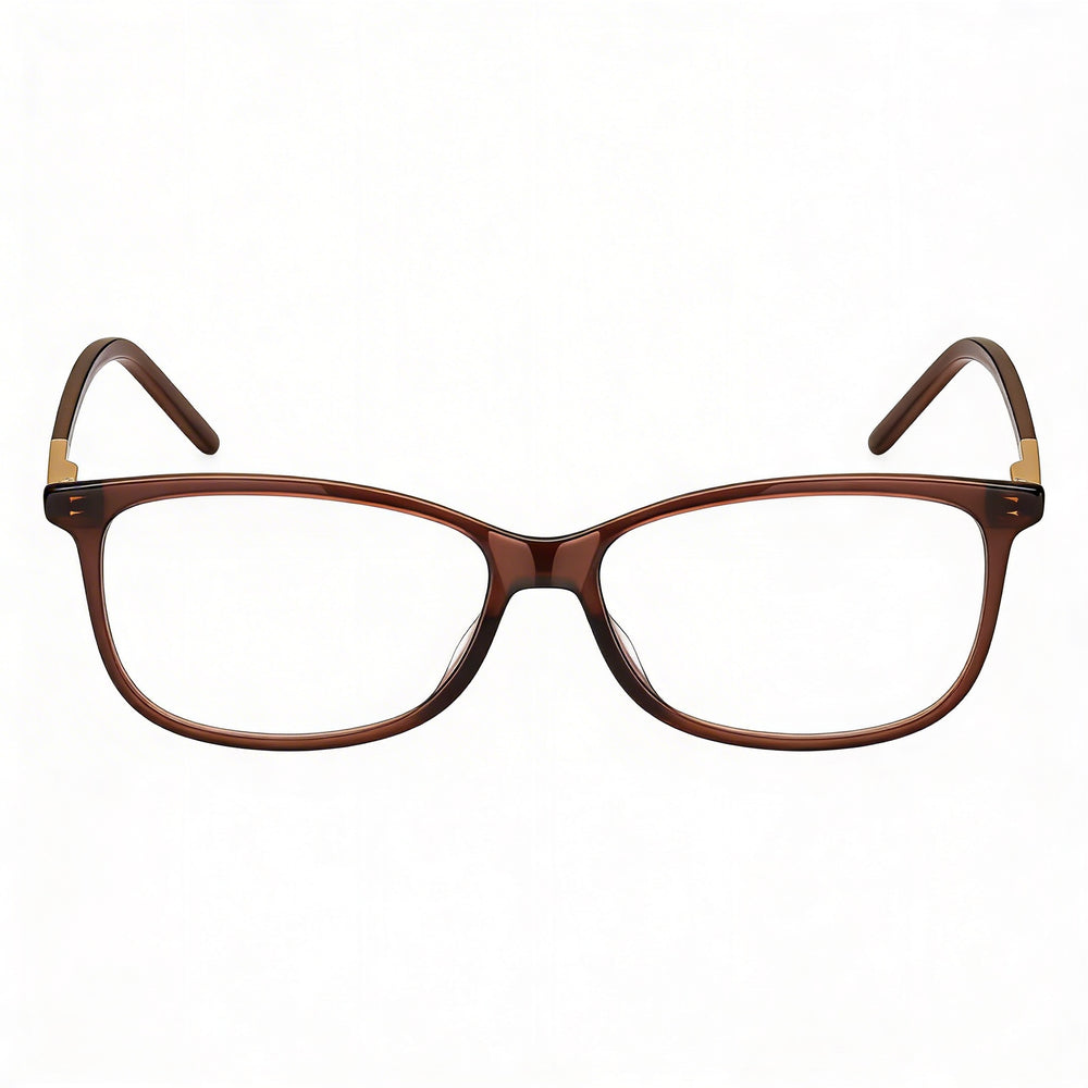 Monturas Ópticas Modernas Marc Jacobs Marc 513 de Acetato Marrón para Mujer con Lentes de Muestra Transparentes, Aptas para Receta, Ancho de Lente de 53 mm