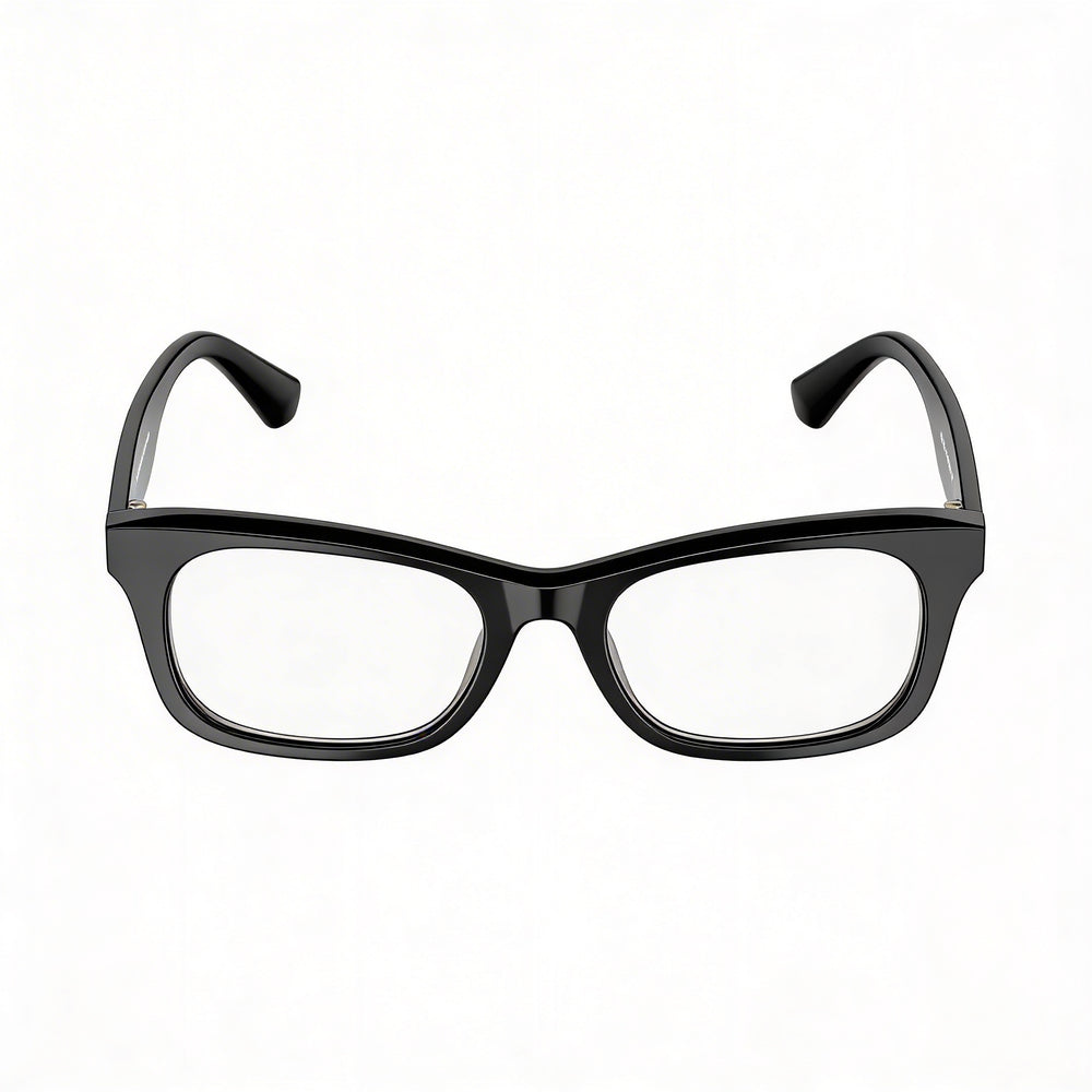 BURBERRY Unisex Black Optical Frames with Clear Demo Lenses, Prescription Ready for Custom Lens Replacement
