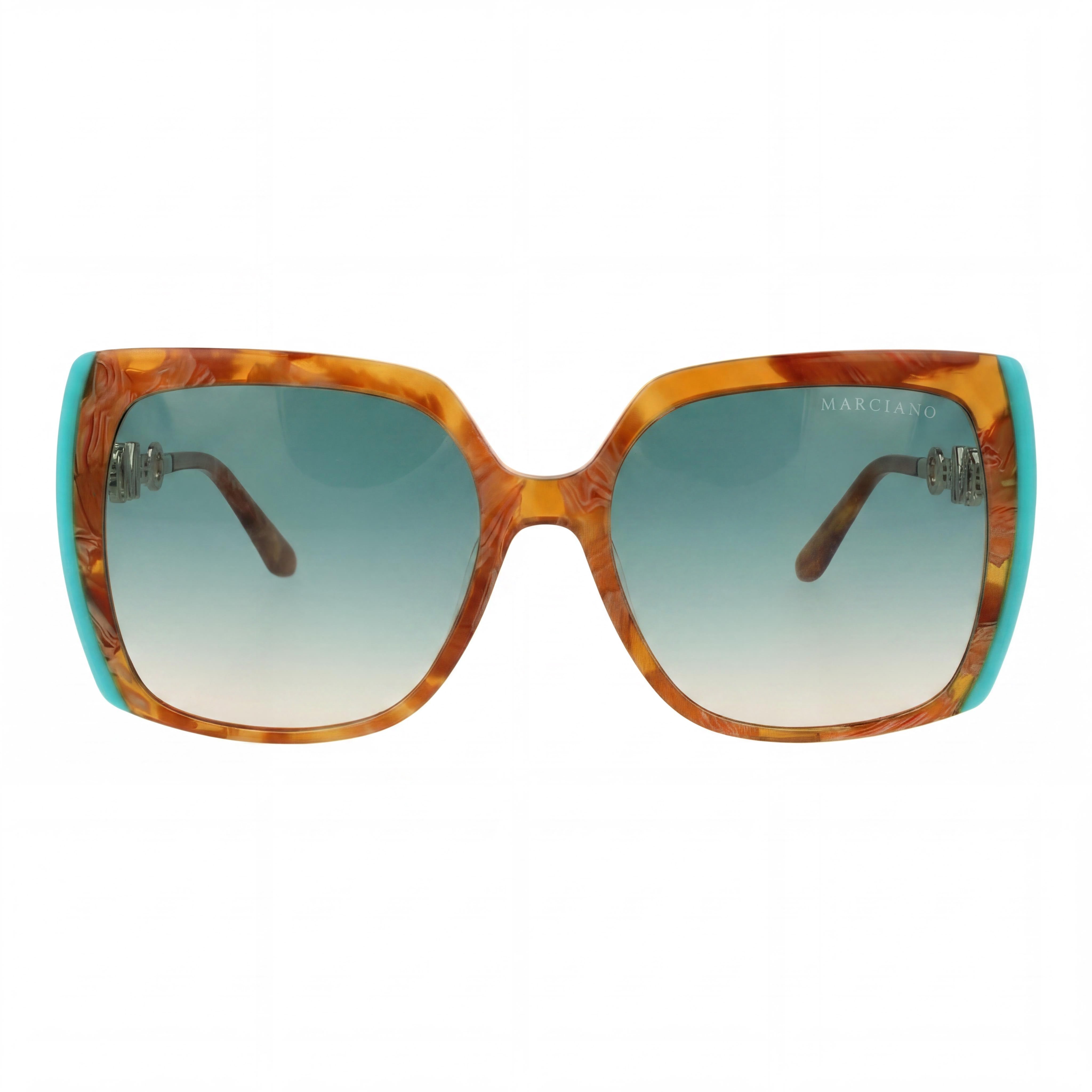 GUESS GM00005 5756P por Marciano Gafas de sol polarizadas clásicas modernas para hombre, montura verde degradado Habana, lentes ahumadas degradadas, Photo 2
