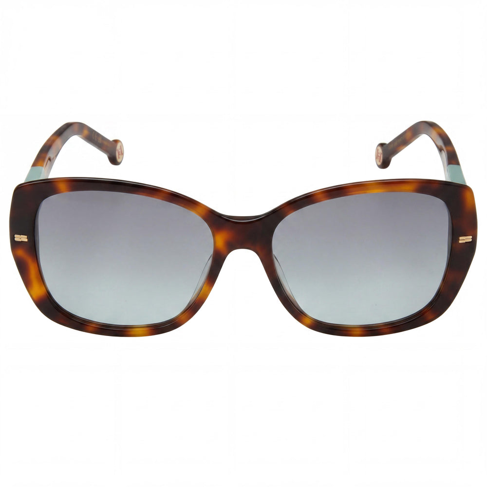 Carolina Herrera Essential Women's Havana Green Acetate Grey Green Non-Polarized Sunglasses 56mm