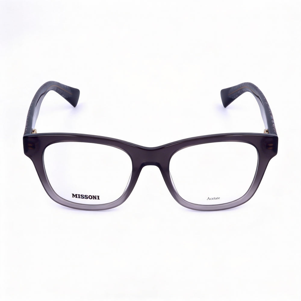 Gafas Missoni Modern para mujer con montura de acetato gris y lentes de policarbonato no polarizadas de 50 mm de ancho.