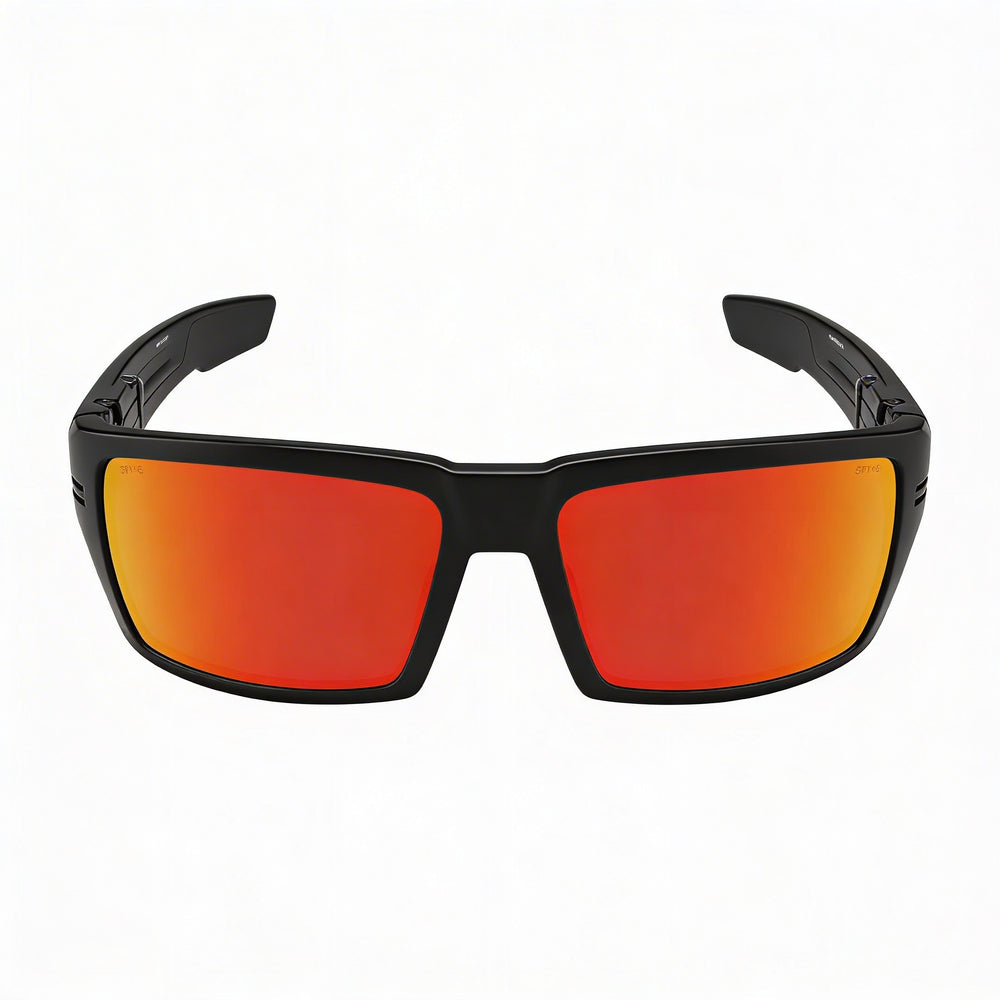 Gafas de sol Spy Rebar unisex con montura de plástico negro mate, lentes Happy Bronze Red Spectra Mirror no polarizadas y protección UV 100% de 62 mm
