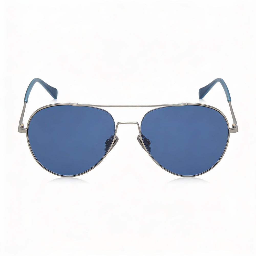 Gafas de sol unisex modernas rag & bone con montura de acero de aleación gris y lentes de policarbonato, 58 mm