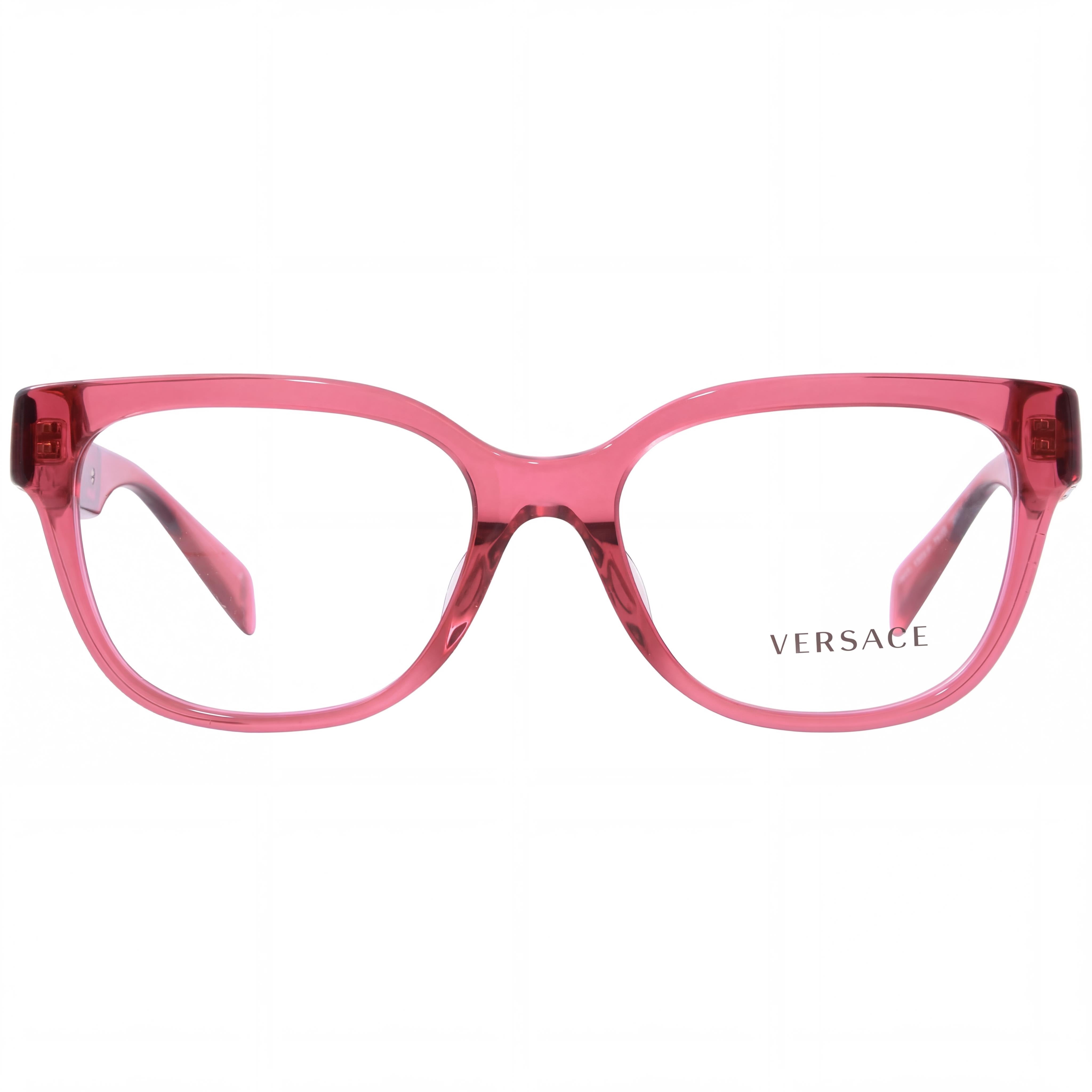 Versace Ve 3338 Women's Transparent Red Full Rim Square Acetate Clear Eyeglasses 52mm, Photo 2