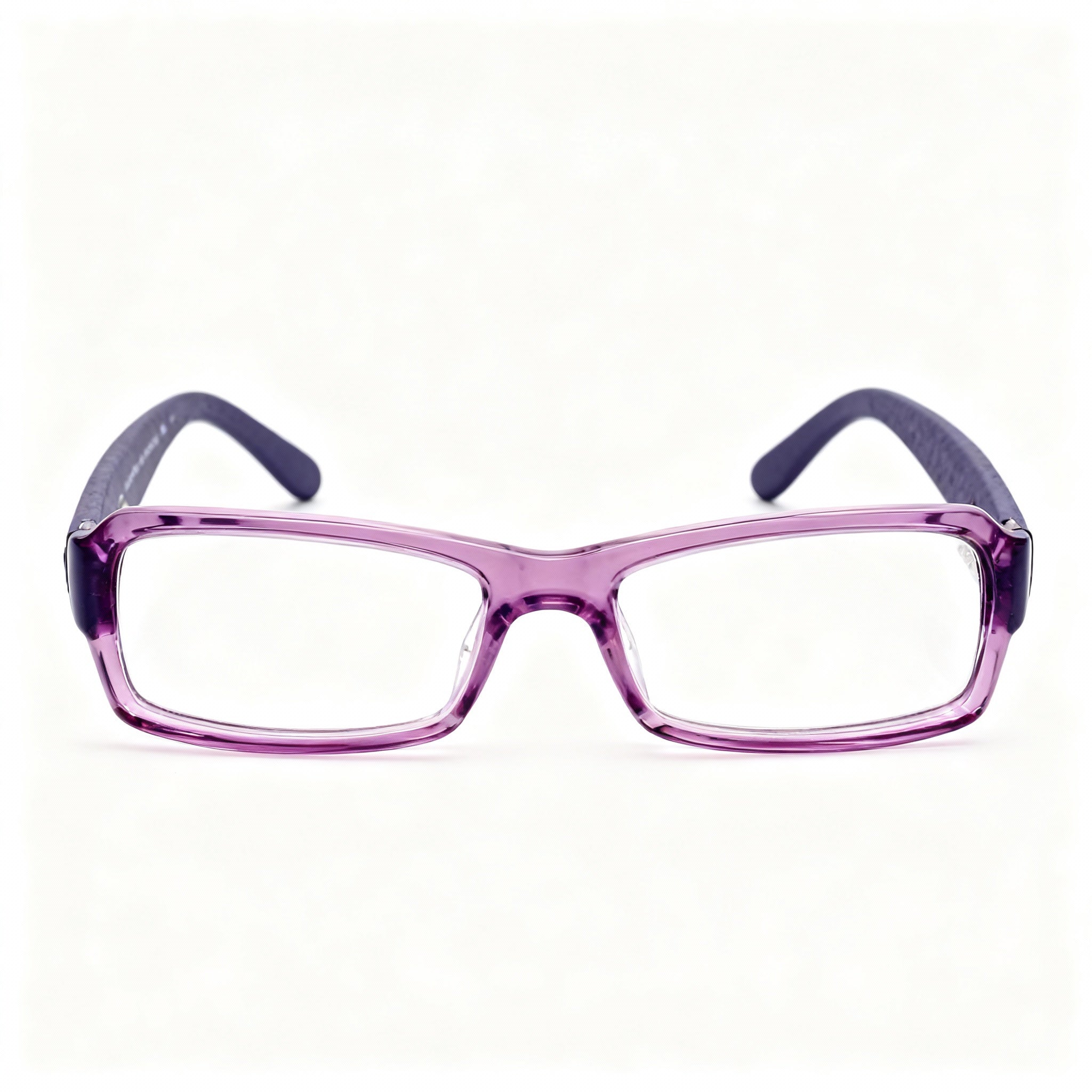 Marc Jacobs Modern Women's Acetate Prescription Eyeglasses Frame, Transparent Violet, Clear Lens, 52-15-140