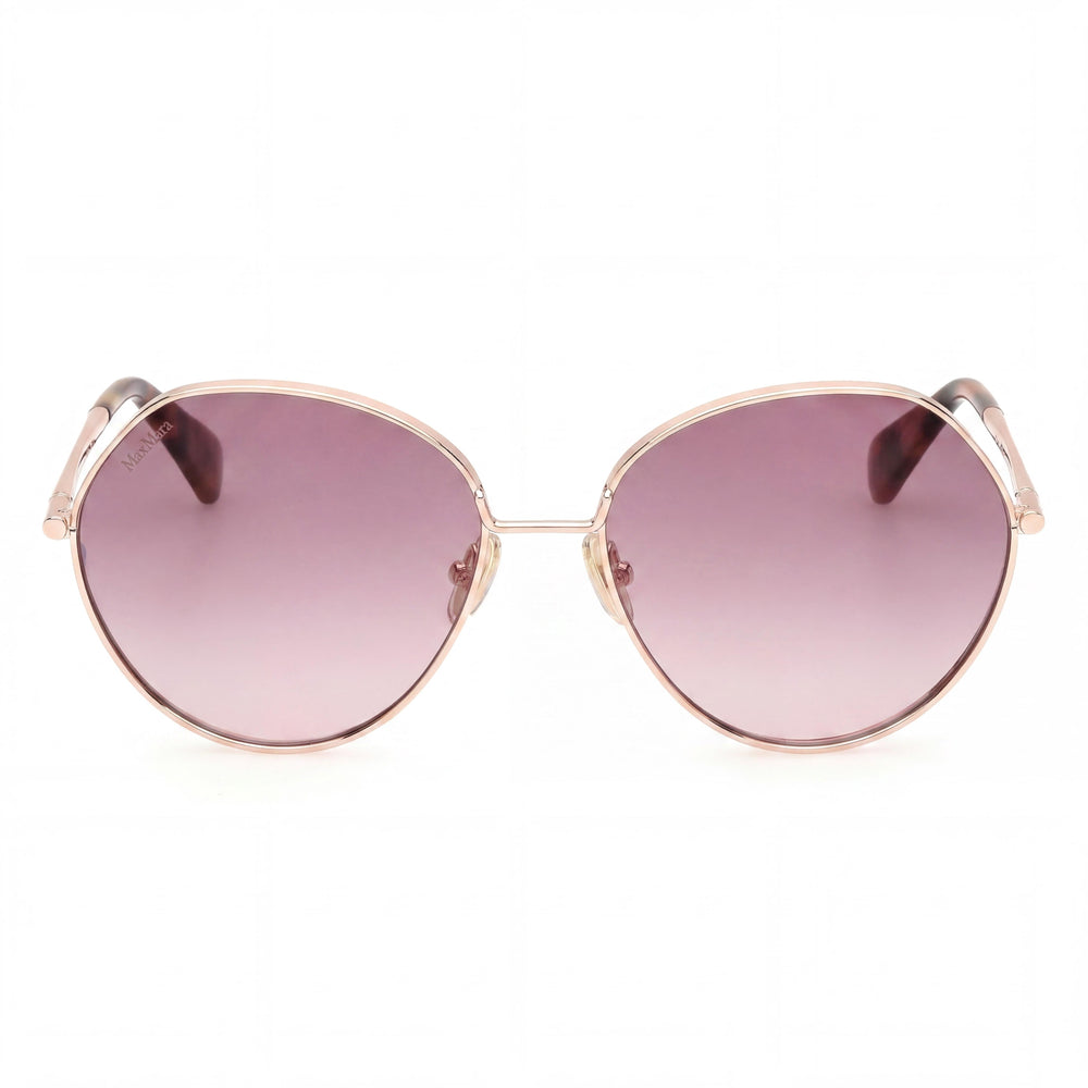 MaxMara Mm0096 Women's Acetate Frame Shiny Rose Gold Polycarbonate Eyeglasses Lens Width 57mm