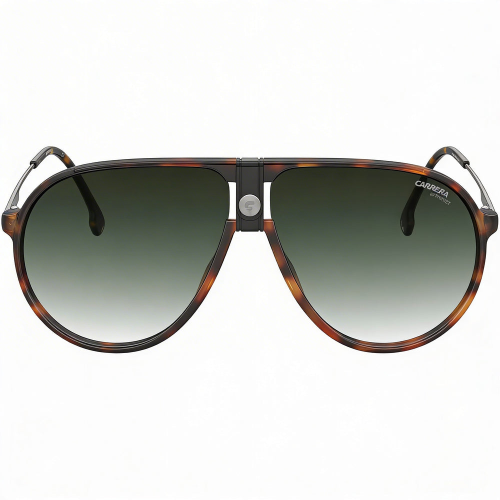 Carrera 1034/S Unisex Dark Havana Metal Frame Green Shaded Non-Polarized UV Protection Polycarbonate Lens 63mm Sunglasses