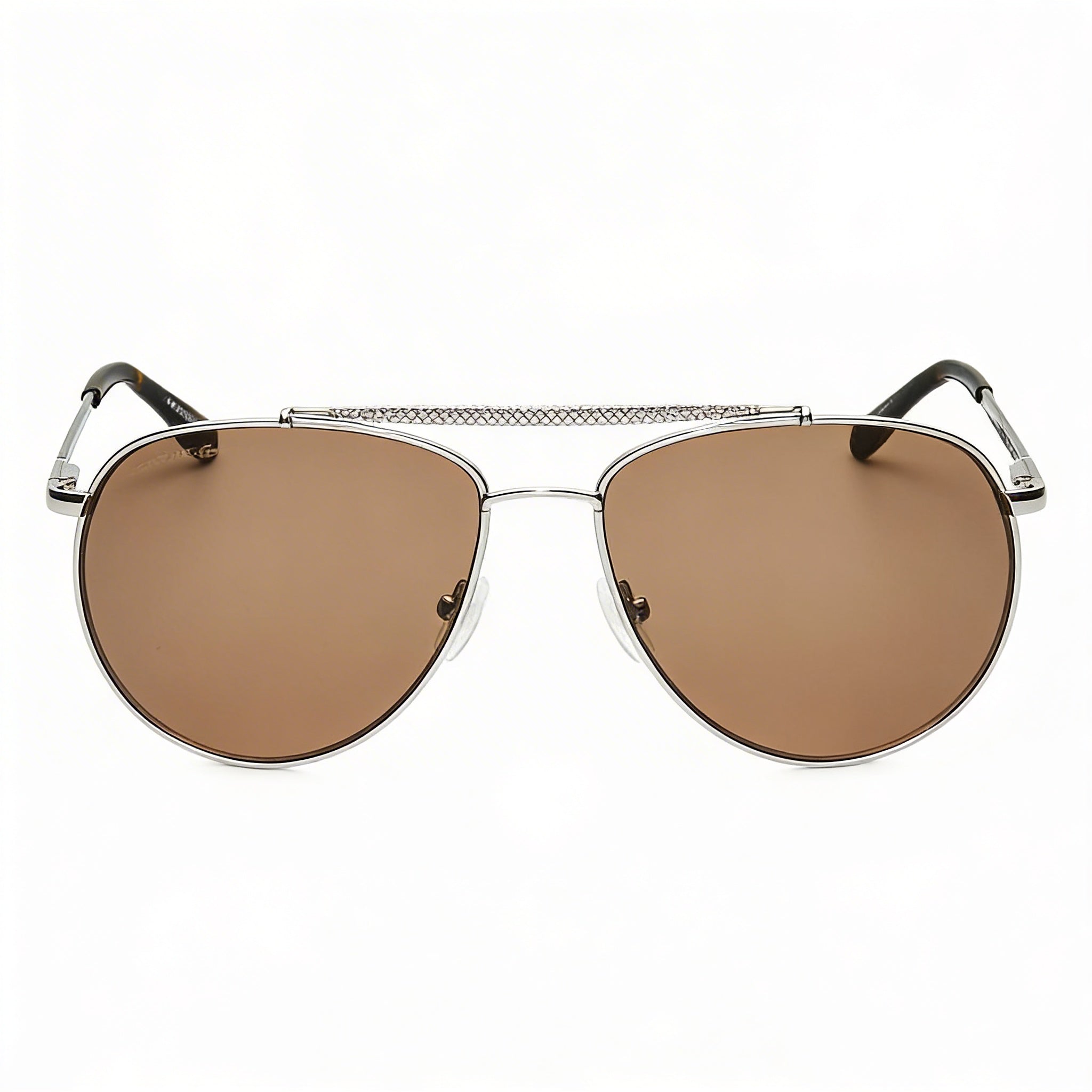 Gafas de sol clásicas unisex Lacoste con montura metálica color bronce y lentes marrones con protección UV de 57 mm, Photo 2