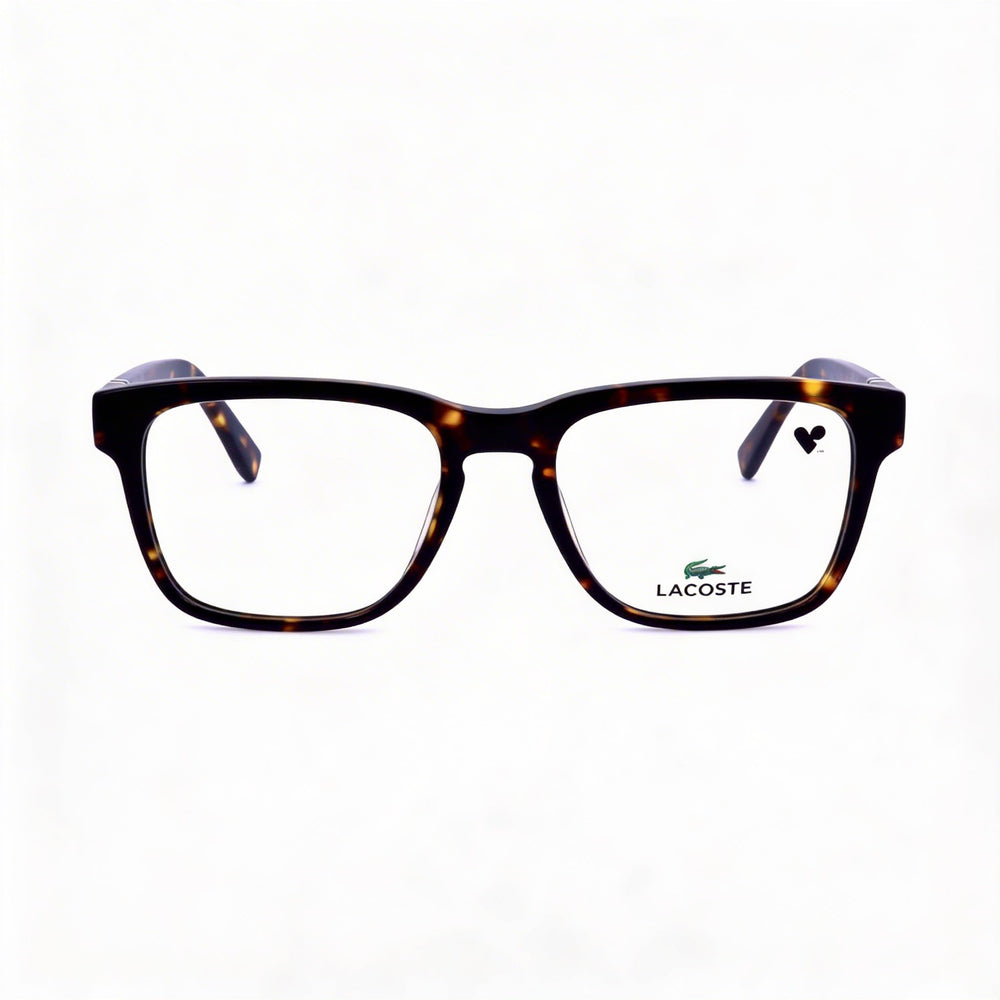 Gafas Lacoste L2932 Havana Oscuro Cuadradas Unisex, Acetato 53mm