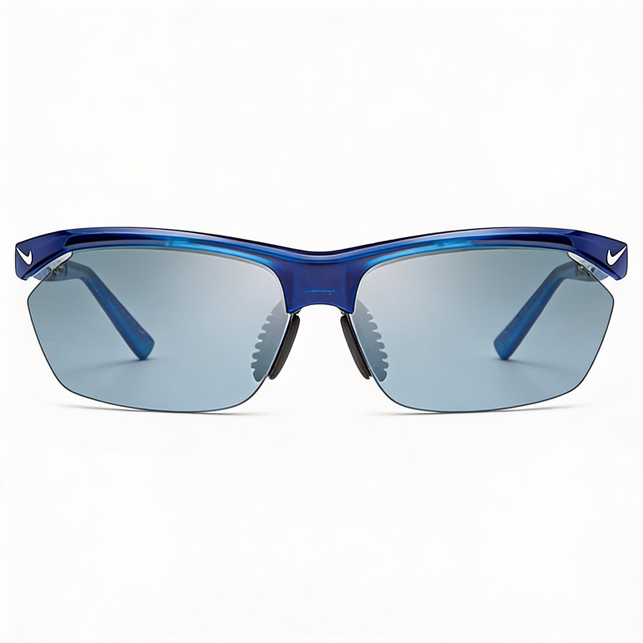 Gafas de sol de competición Nike Wayfarers de plástico azul para mujer con protección UV y lentes intercambiables, Photo 2