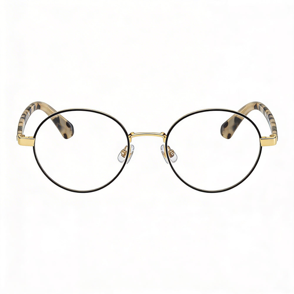 Gafas Kate Spade New York MARCIANN para mujer, montura de plástico en negro y dorado, lentes transparentes personalizables, 49 mm