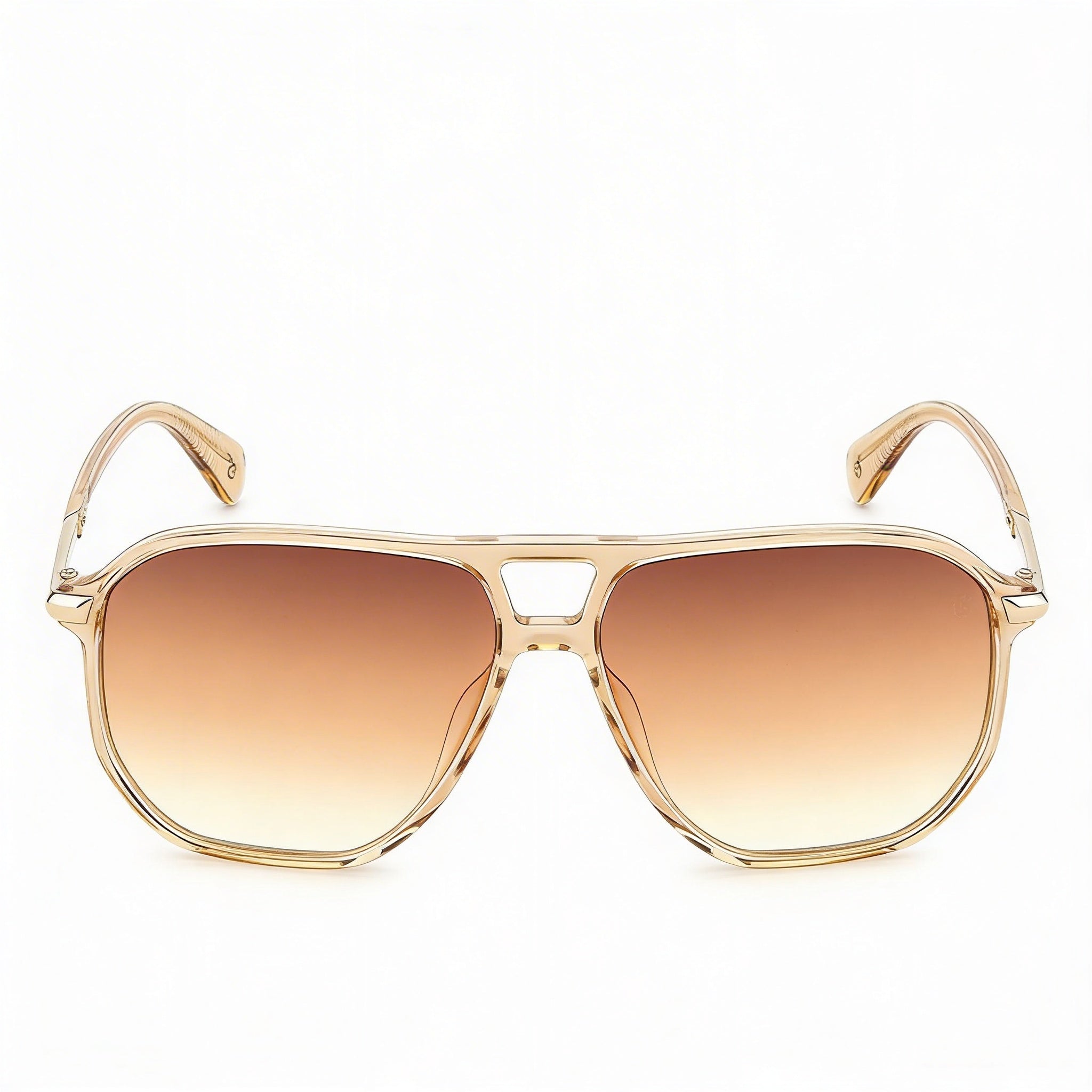 Gafas de sol Rag & Bone Modern Heritage para mujer, de acetato beige, con protección UV y lentes color ladrillo con sombreado marrón, 58 mm, Photo 1