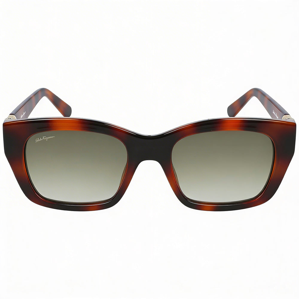 Salvatore Ferragamo Sf1012sl Women's Tortoise Acetates Square Grey Gradient UV Protected Sunglasses 53mm