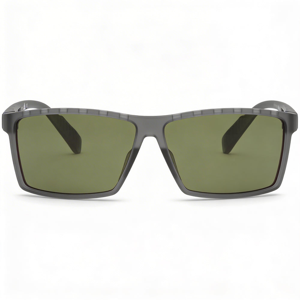 Adidas Men's Injected Sun Glasses Grey Green Plastic Frame Green Non-Polarized Lens UV Protection 63mm