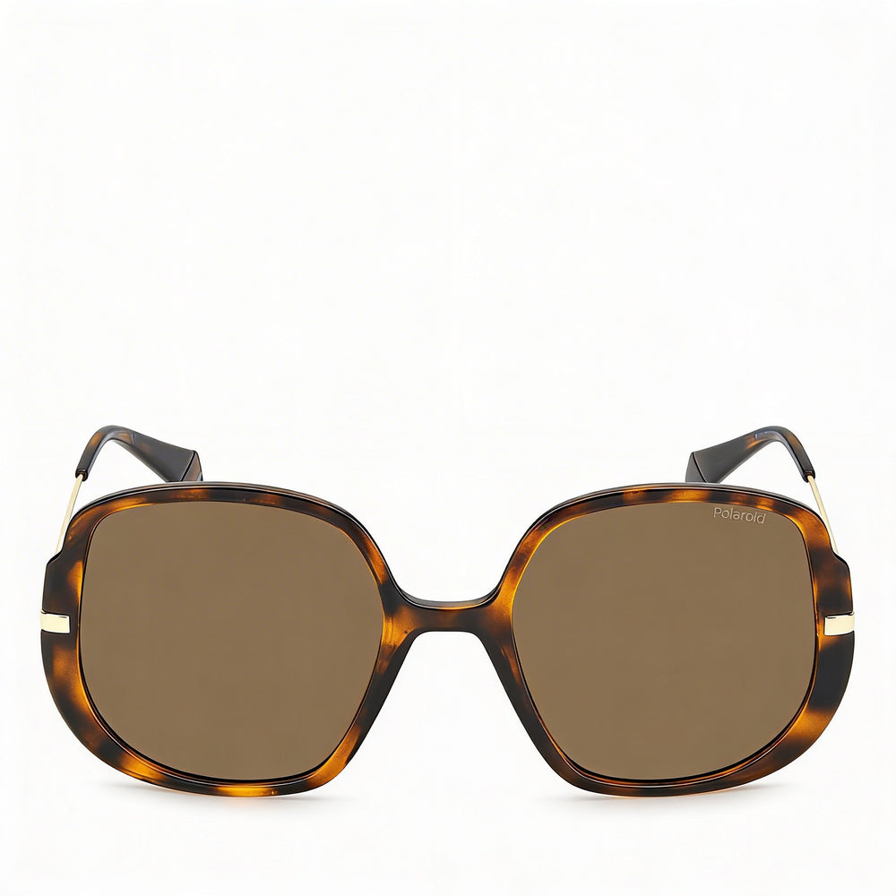 Polaroid Eyewear BUTTERFLY Women's Havana Polycarbonate Frame Bronze Polarized UV Protected Sunglasses 53mm
