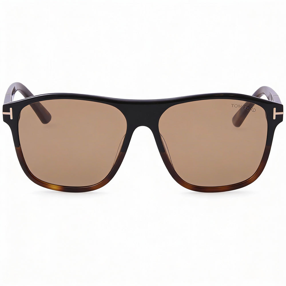 Gafas de sol unisex Tom Ford Ft1081-n con montura de plástico multicolor, lentes marrones no polarizadas con protección UV, 58 mm