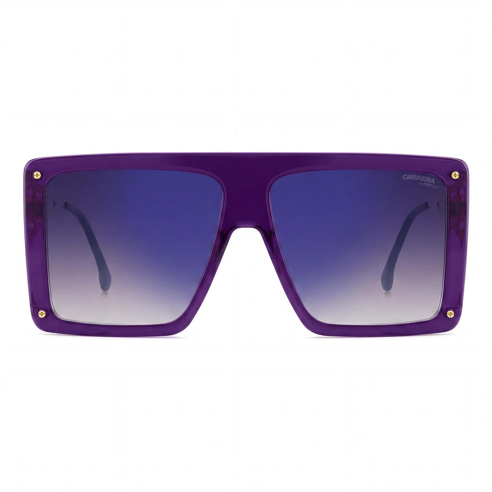 Carrera Casual Women's Acetate Violet Frame Sunglasses with Grey Mirror Shaded Lenses and UV Protection 60mm