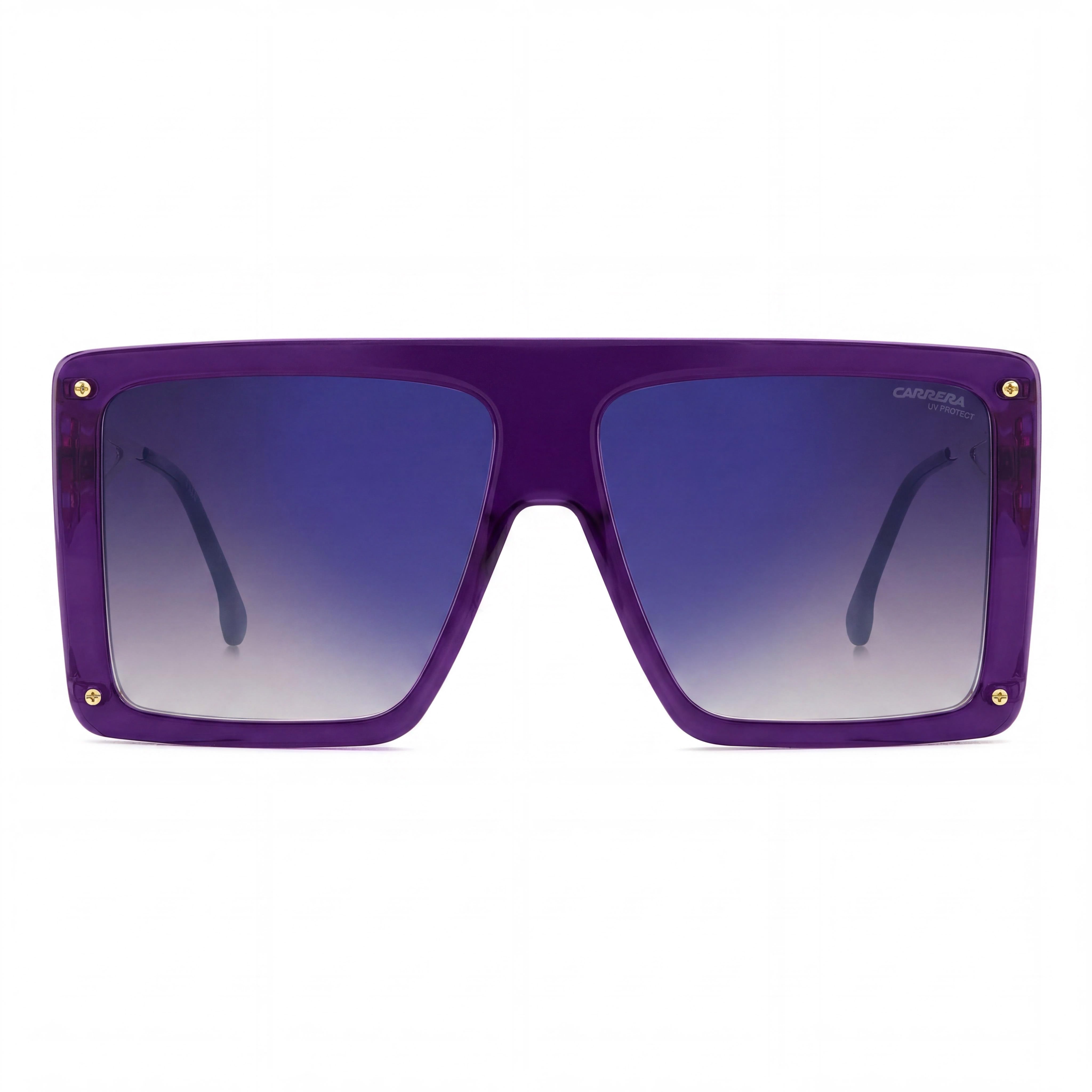 Gafas de sol Carrera Casual para mujer con montura de acetato violeta, lentes grises espejadas y protección UV de 60 mm, Photo 2