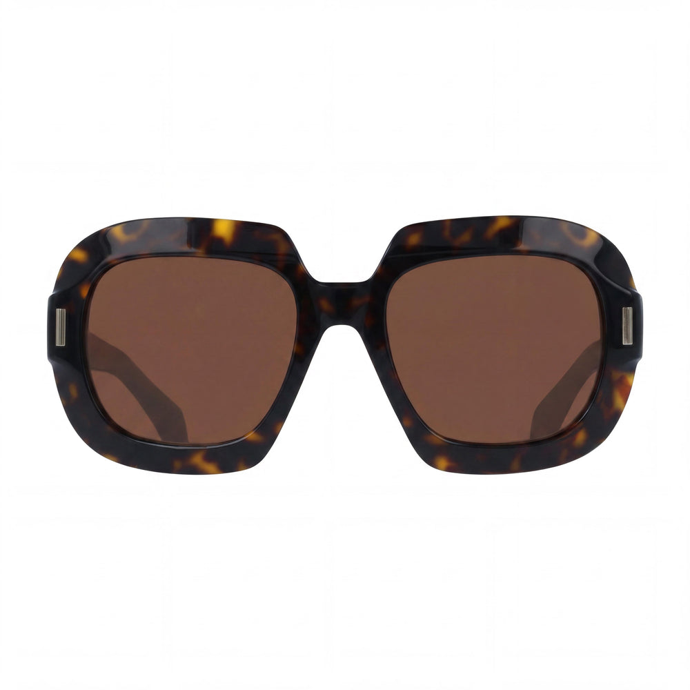 Gafas de sol modernas para hombre Ferragamo con montura de acetato color carey oscuro y lentes de policarbonato, 54 mm de ancho de lente, 20 mm de ancho de puente