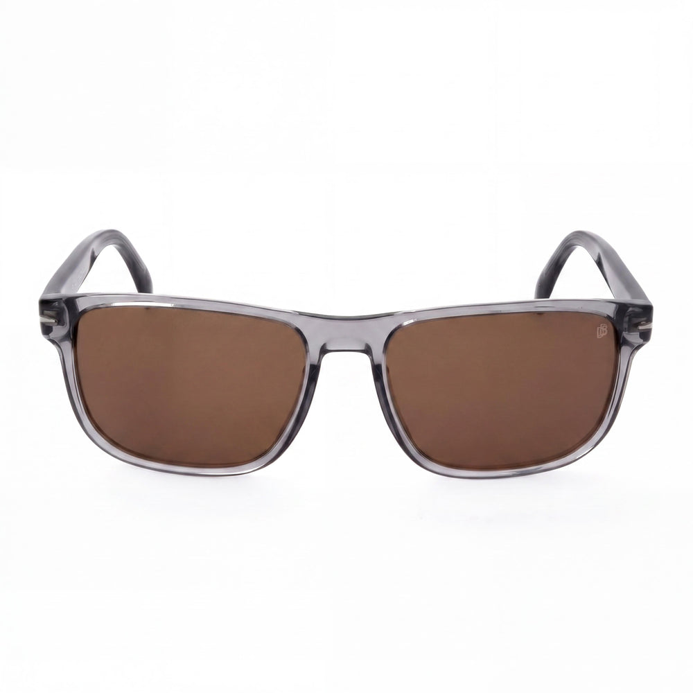 Gafas de sol clásicas unisex David Beckham DB 1060/S, cuadradas de plástico gris, no polarizadas, 100 % protección UV, 57 mm