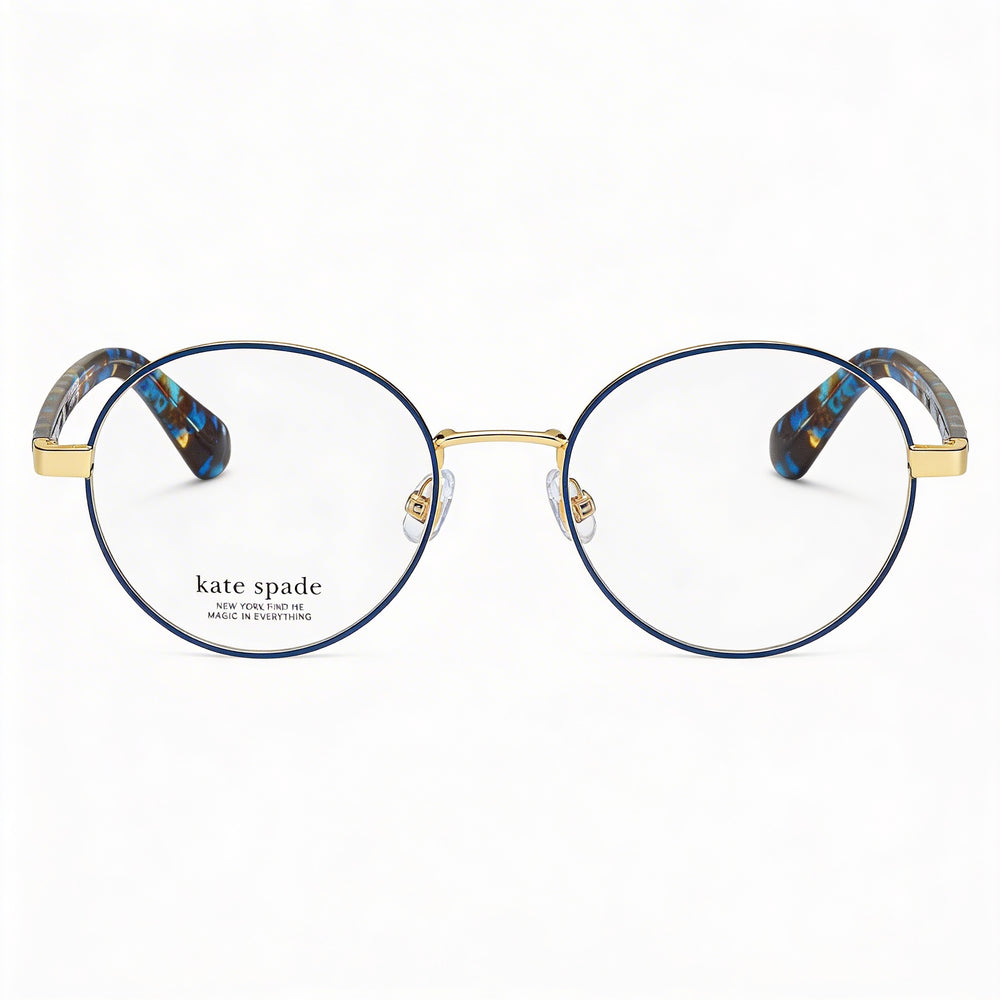 Gafas de plástico Kate Spade New York Marciann para mujer, sin lentes, color azul dorado, 49-19-140 mm