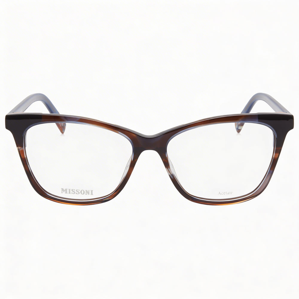 Gafas de sol Missoni Mis 0101 para mujer, montura de acetato marrón y azul con lentes de policarbonato de 53 mm